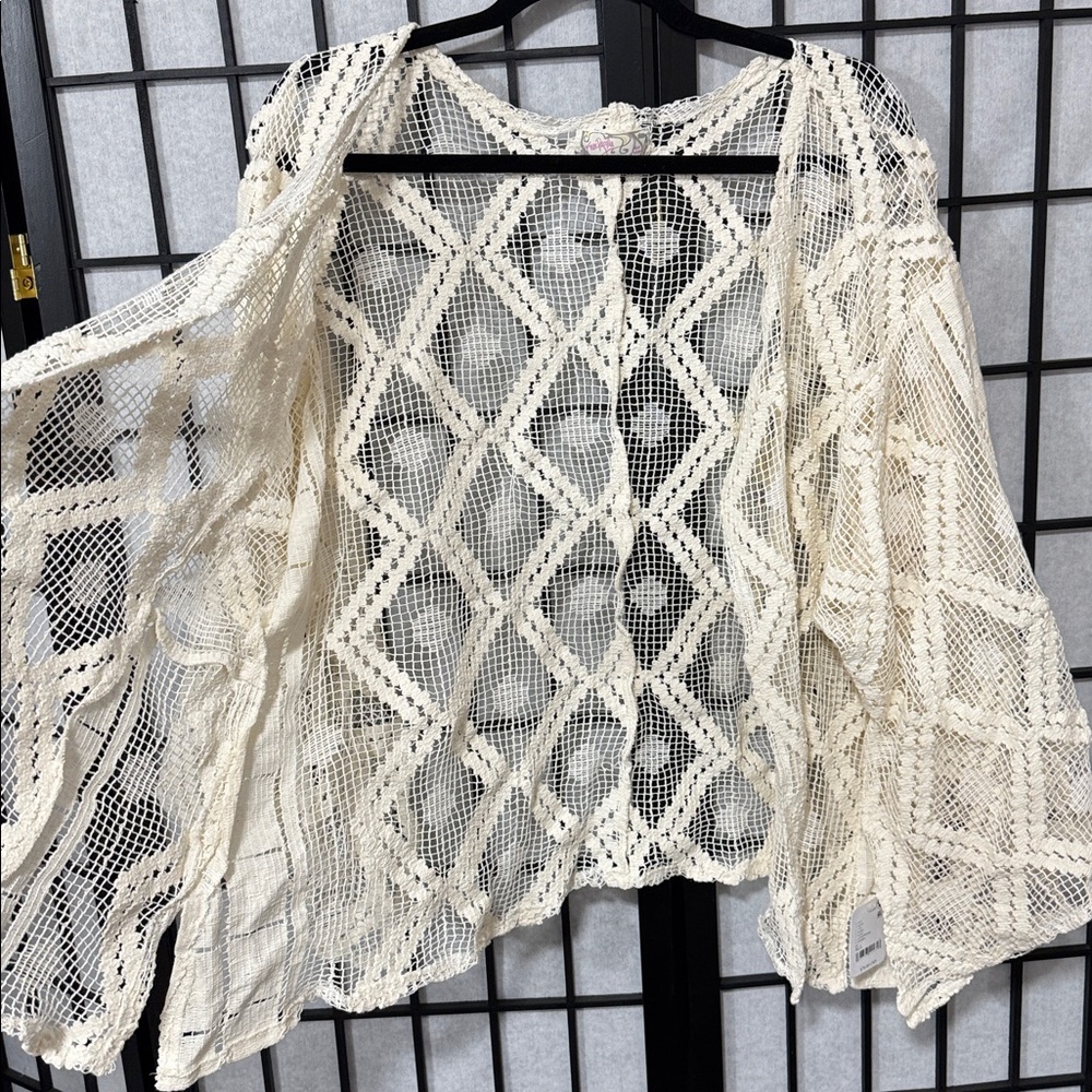 free people of the coast crochet layer ivory - Picture 8 of 11